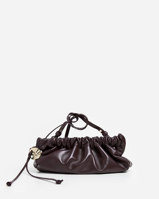 Cissi Clutch Bag Leather Burgundy