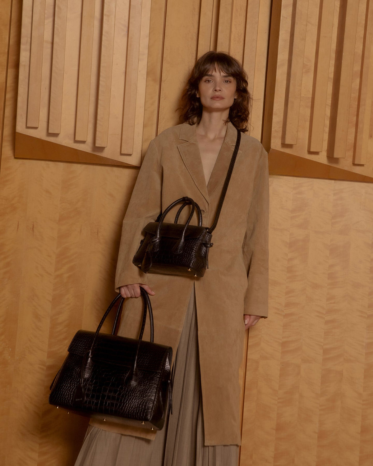 Lydia Mini Bag Croco Leather Black