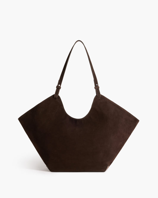 Dahlia Tote Bag Suede Chocolate