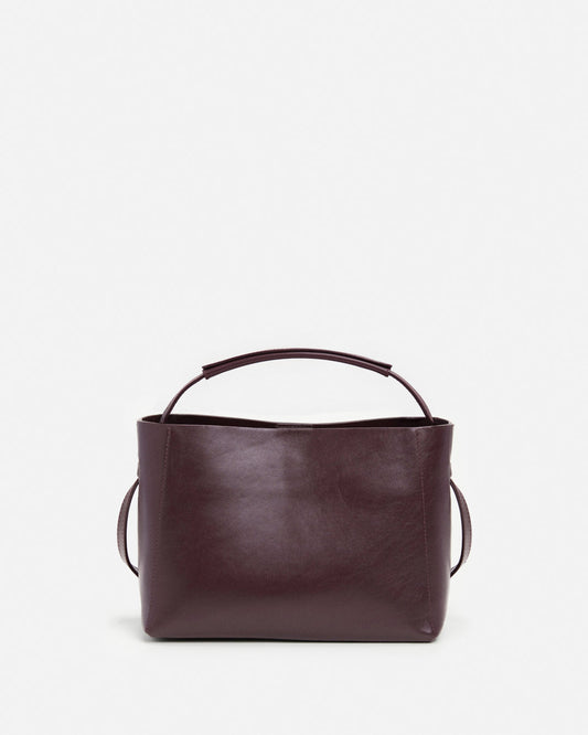 Hedda Midi Handbag Leather Burgundy