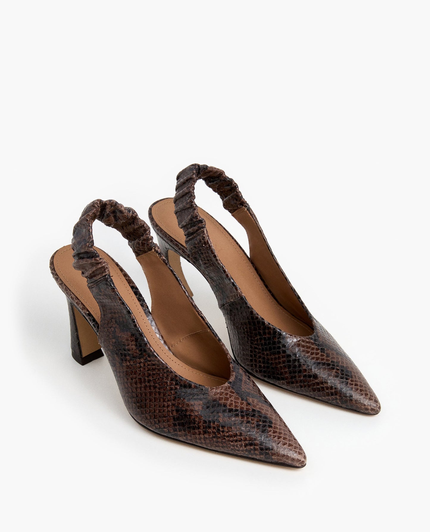 Lilian Leather Chocolate Snake