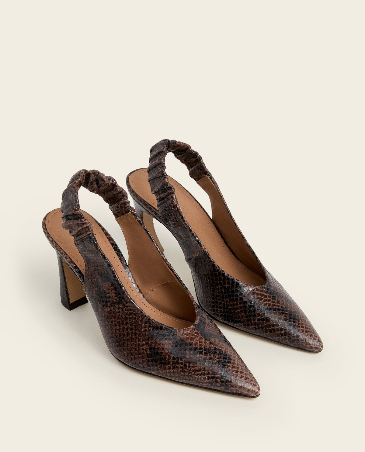 Lilian Snake Leather Chocolate
