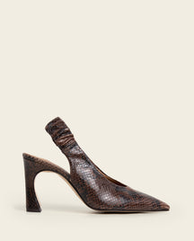 Lilian Snake Leather Chocolate