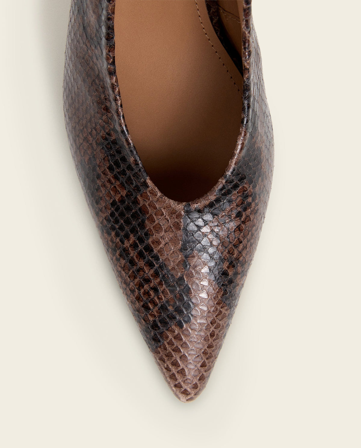 Lilian Snake Leather Chocolate