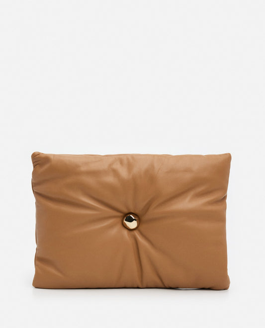 Pia Pillow Clutch Leather Camel