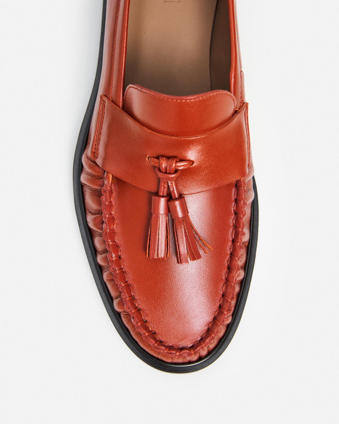 Sigrid Leather Patent Brick Red