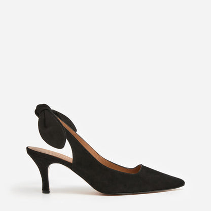 Franchesca Bow Suede Black