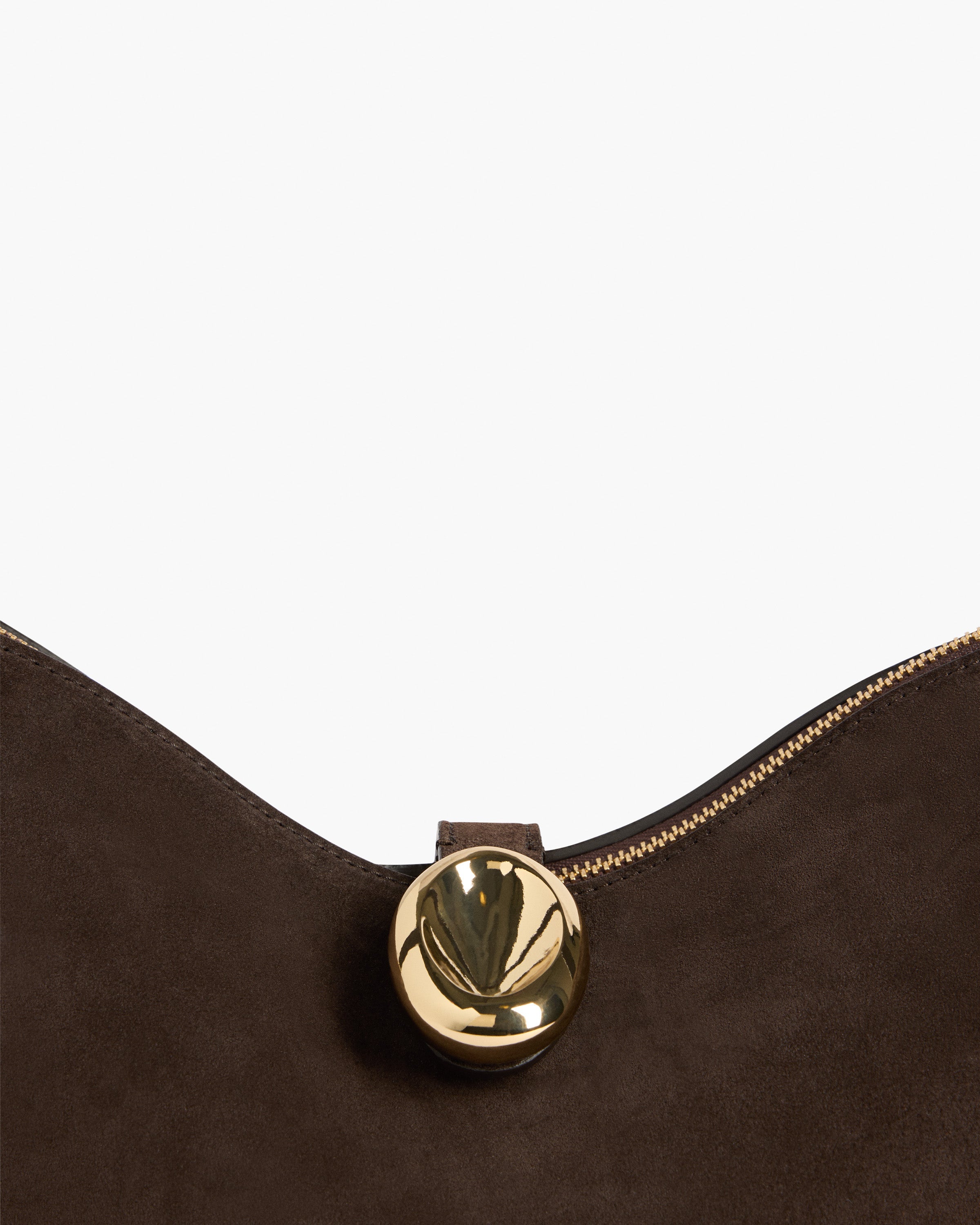 Gaia Ornament Handbag Suede Chocolate