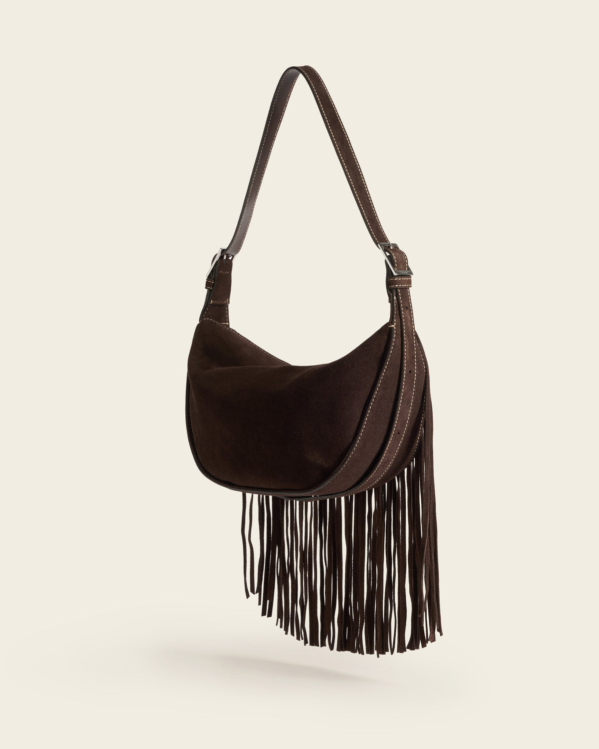 Ivy Cross Shoulder Bag Suede Chocolate