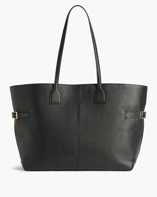 Lesley Tote Bag Grained Leather Black