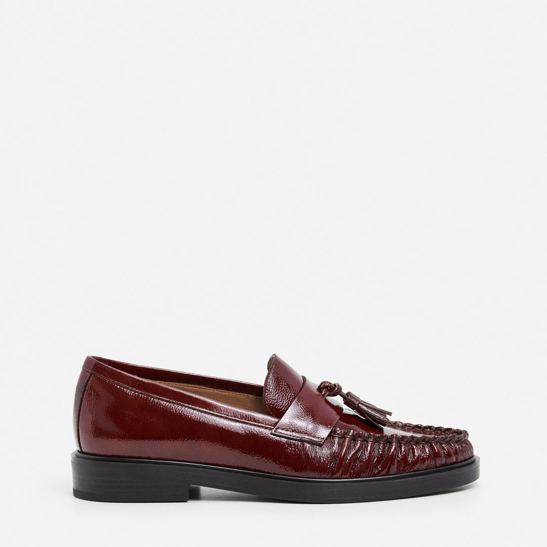 Sigrid Leather Patent Brick Red